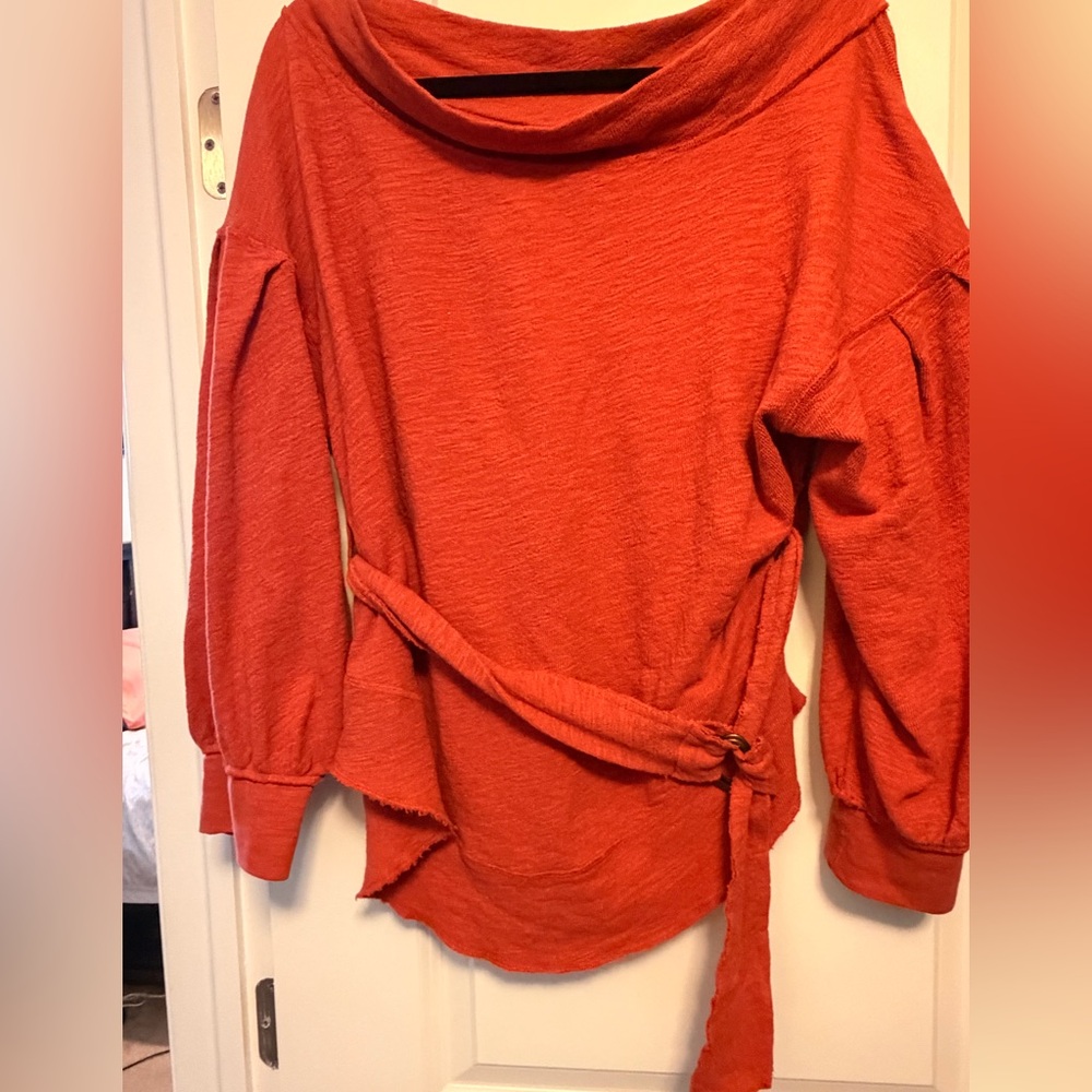 We The Free Chunky Burnt Orange Knit Sweater